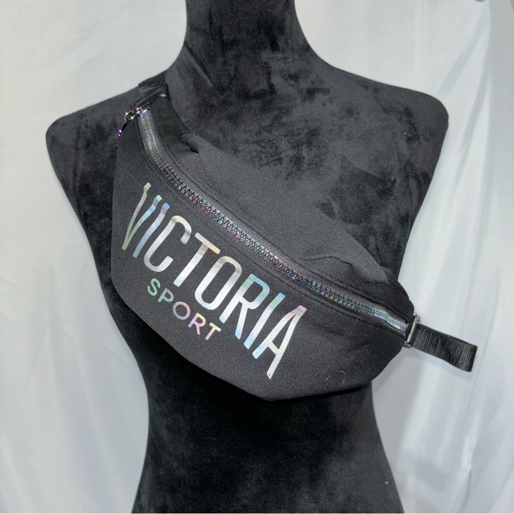 Victoria’s Secret Sport Black Neoprene With Silver Fanny Waist Sport Belt